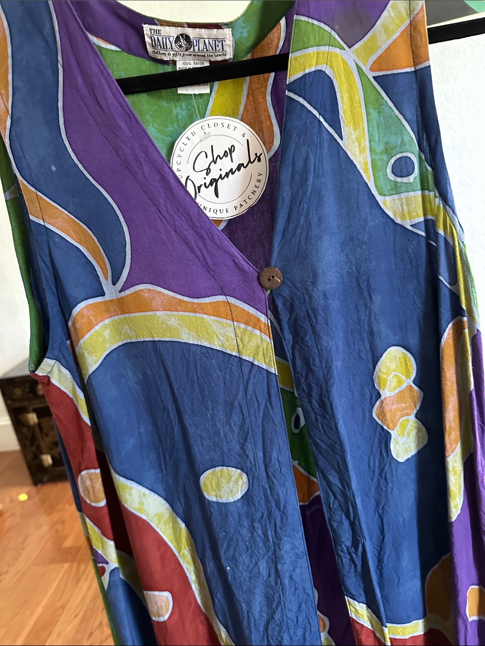 The Daily Planet Abstract Rayon Dress / Tunic – Vintage Artwear